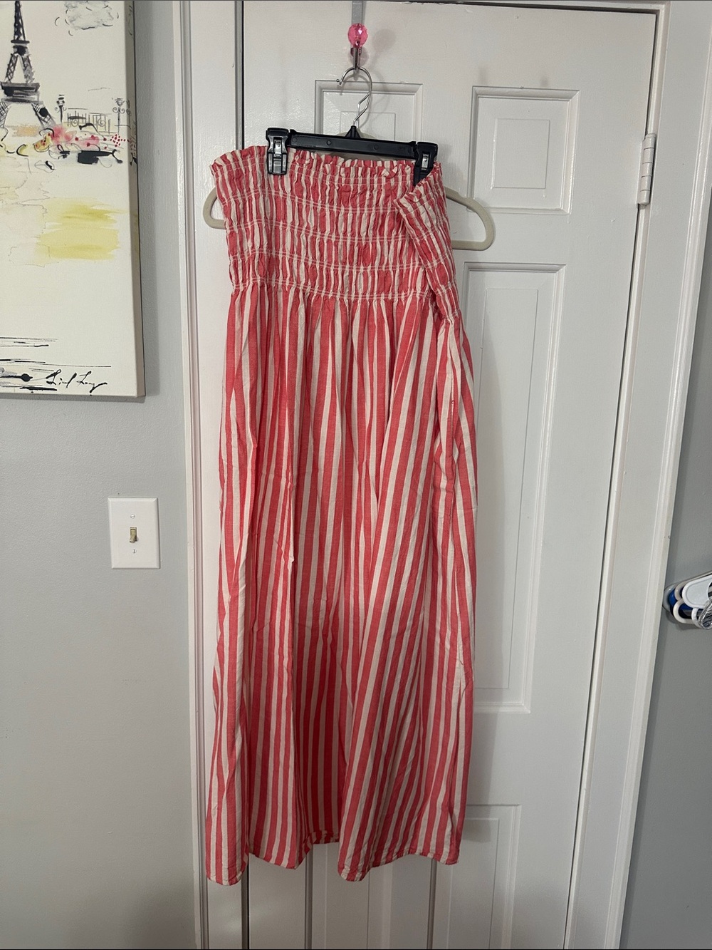 Universal thread XL salmon and cream strapless sundress